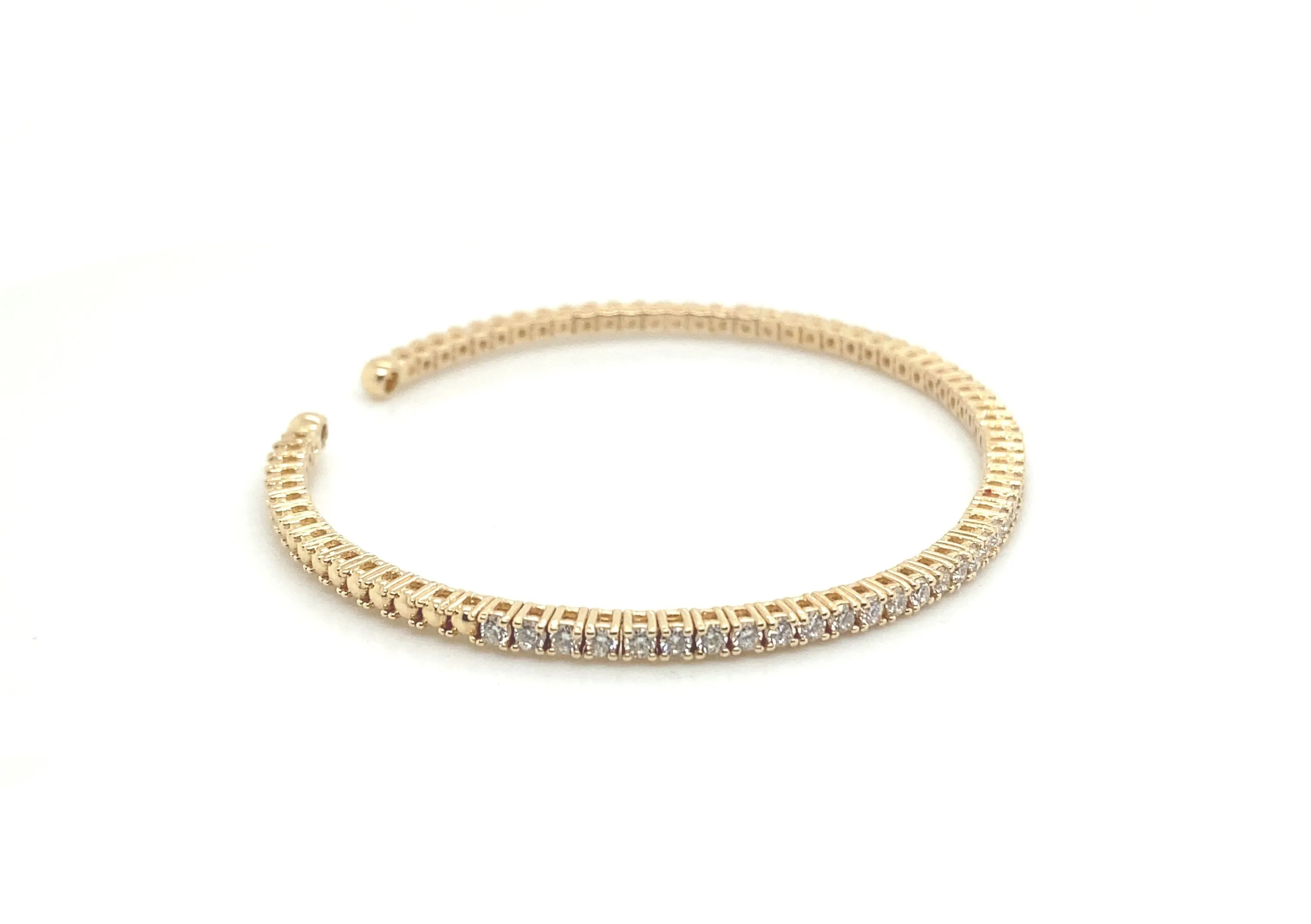 Diamond Open Flex Gold Bangle B002