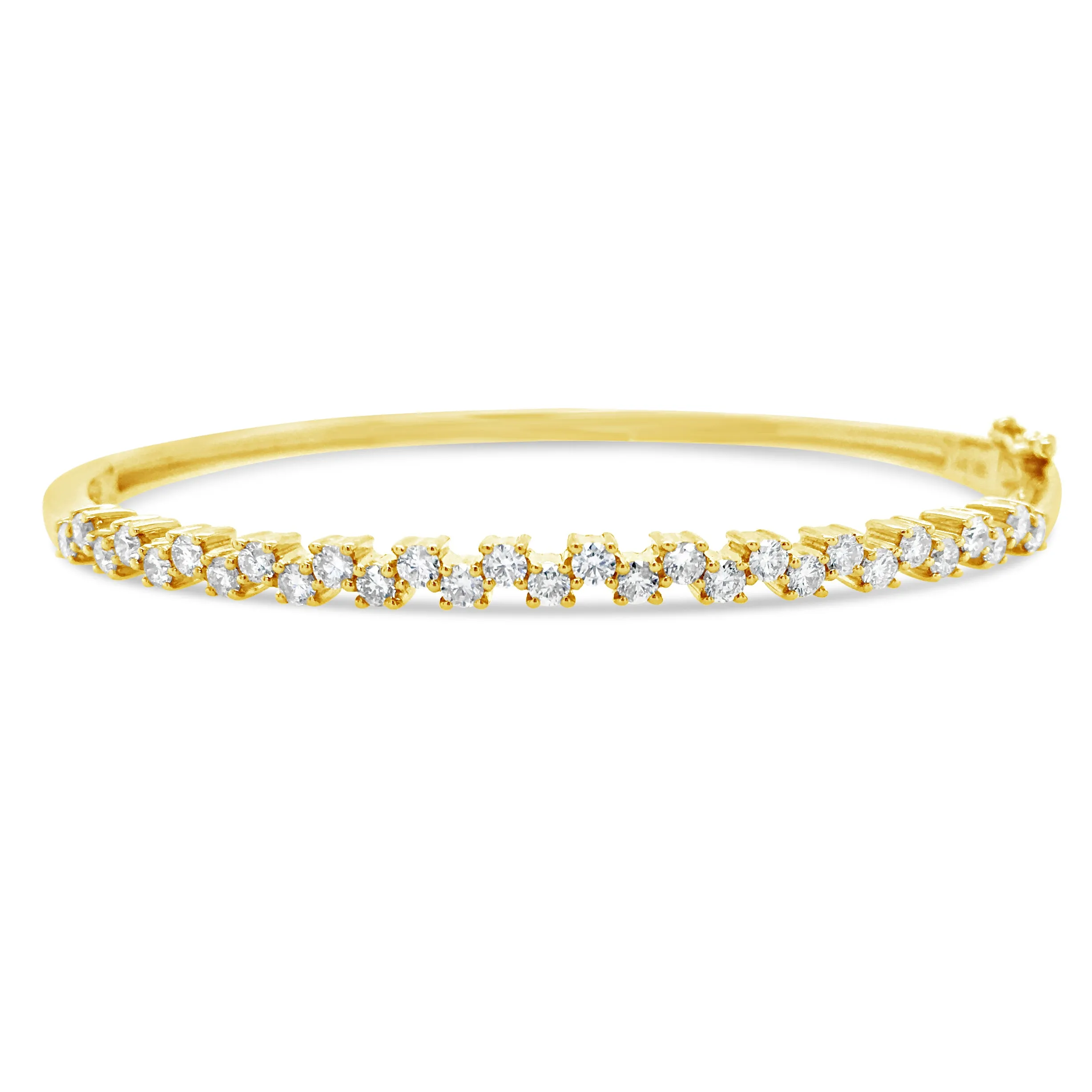 Diamond Zig-Zag Bangle Bracelet