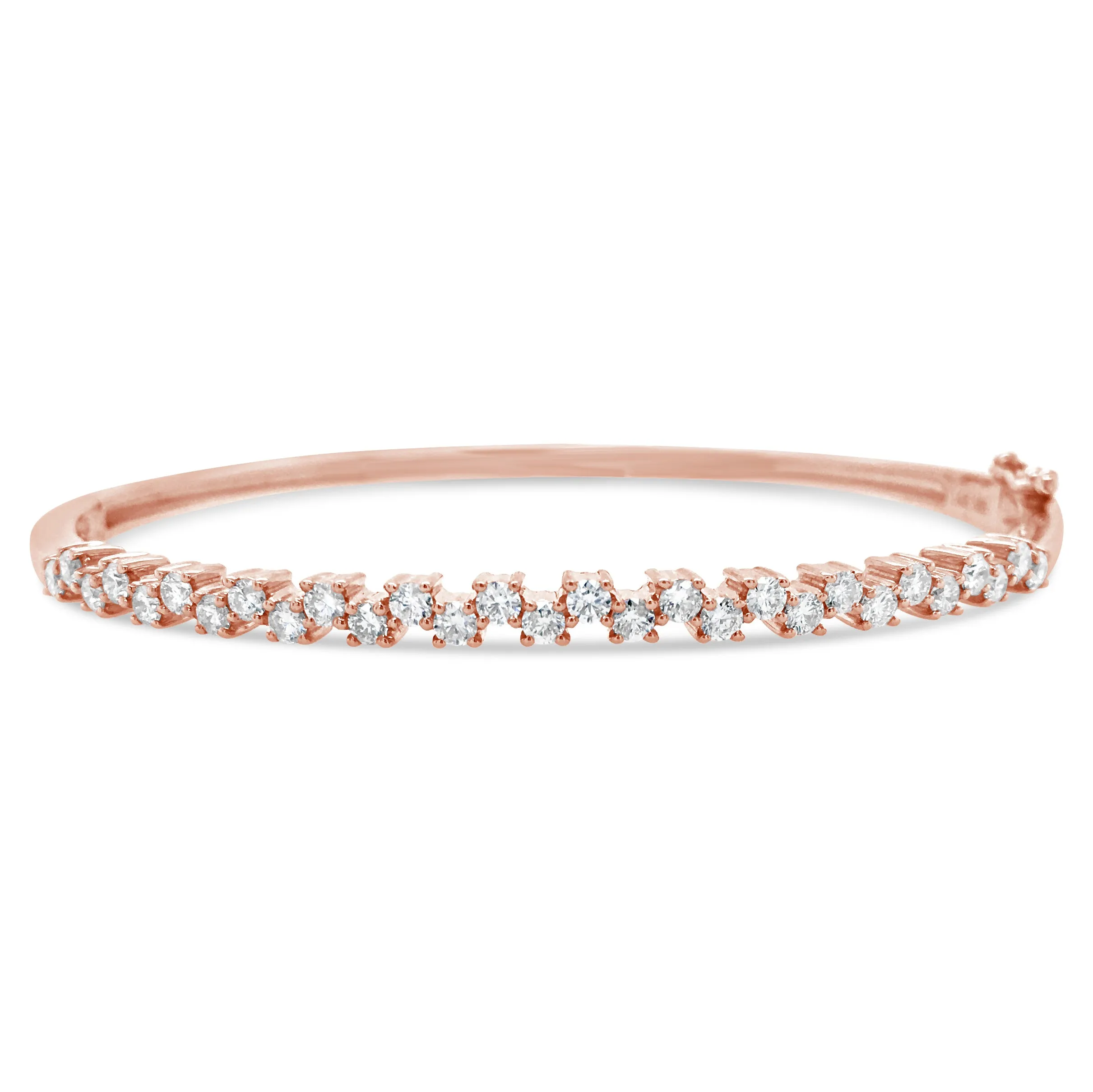 Diamond Zig-Zag Bangle Bracelet