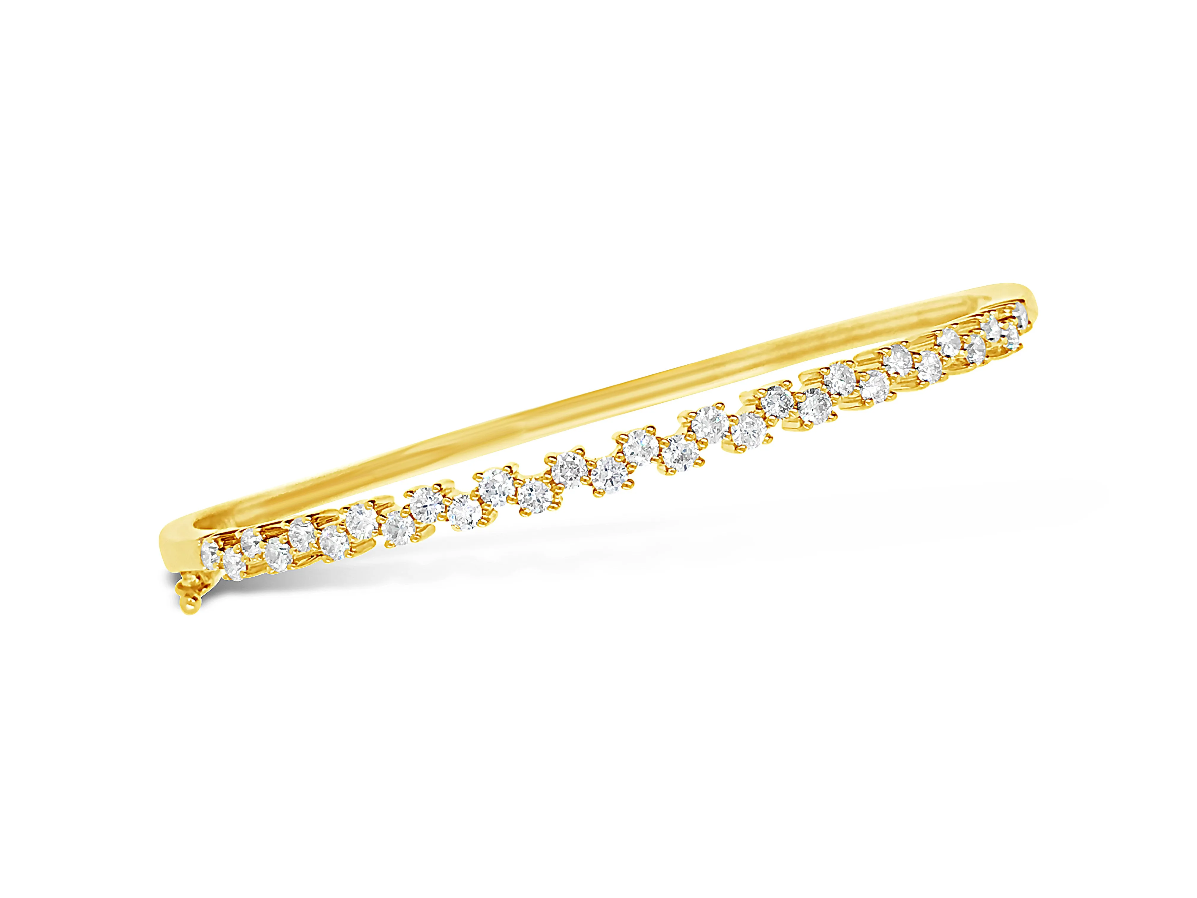 Diamond Zig-Zag Bangle Bracelet