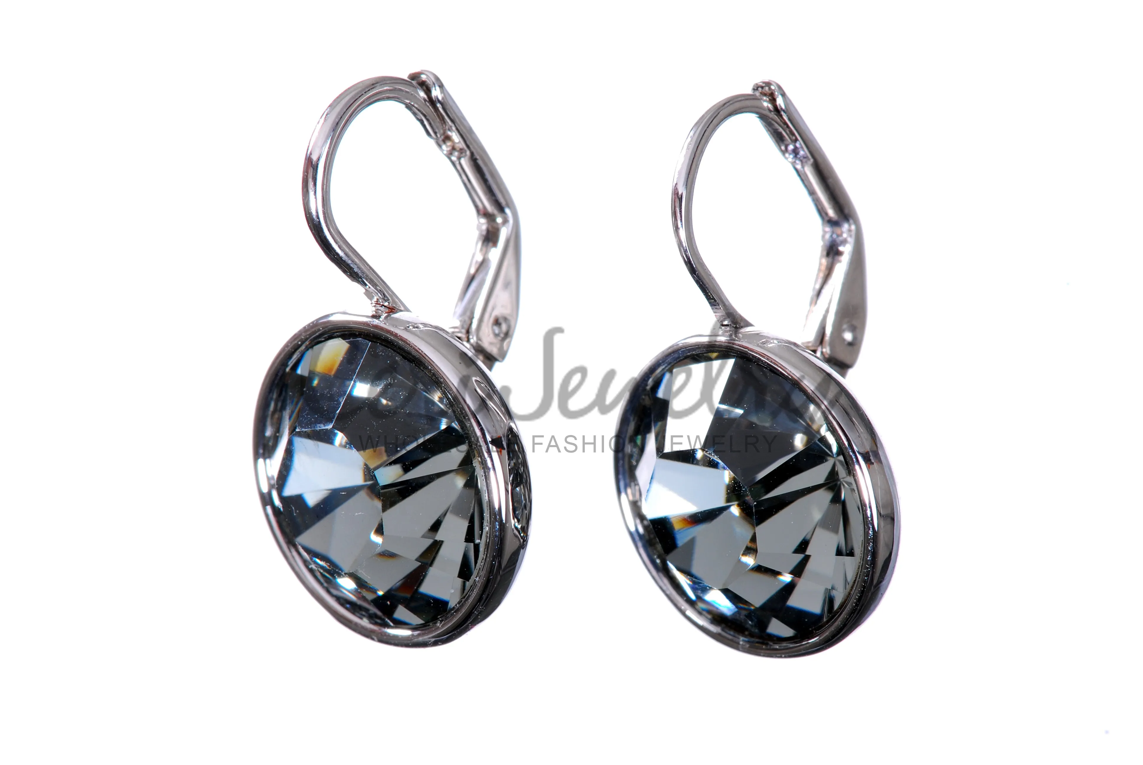 E7171 Round Dot Green Swarovski Elements Crystal Drop Earring