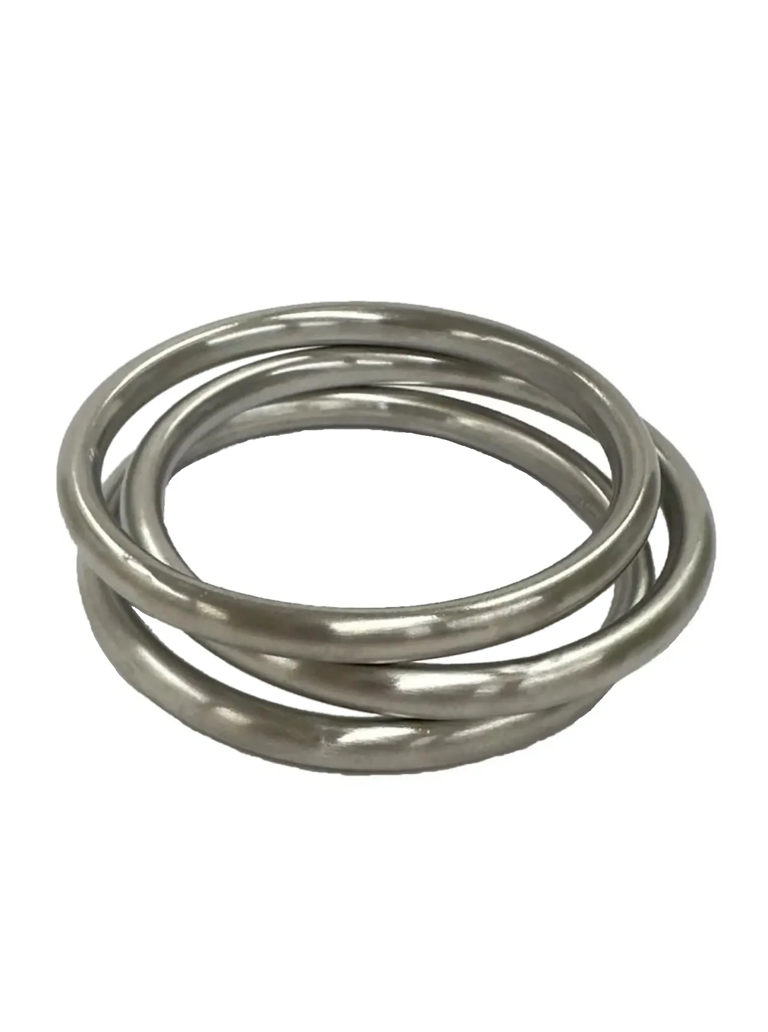 Eden Bangle Set | Flat Silver