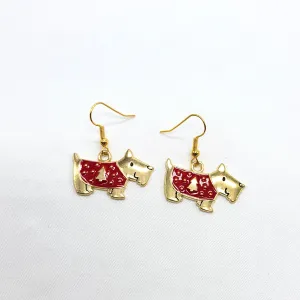 Enamel Scottie Dog Earrings