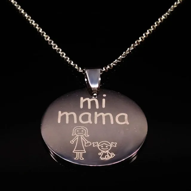 Family Necklaces Stainless Steel Mama Forever Boy Girl Pendants Necklace Jewelry Women Kids Family Member Christmas Gift N2407