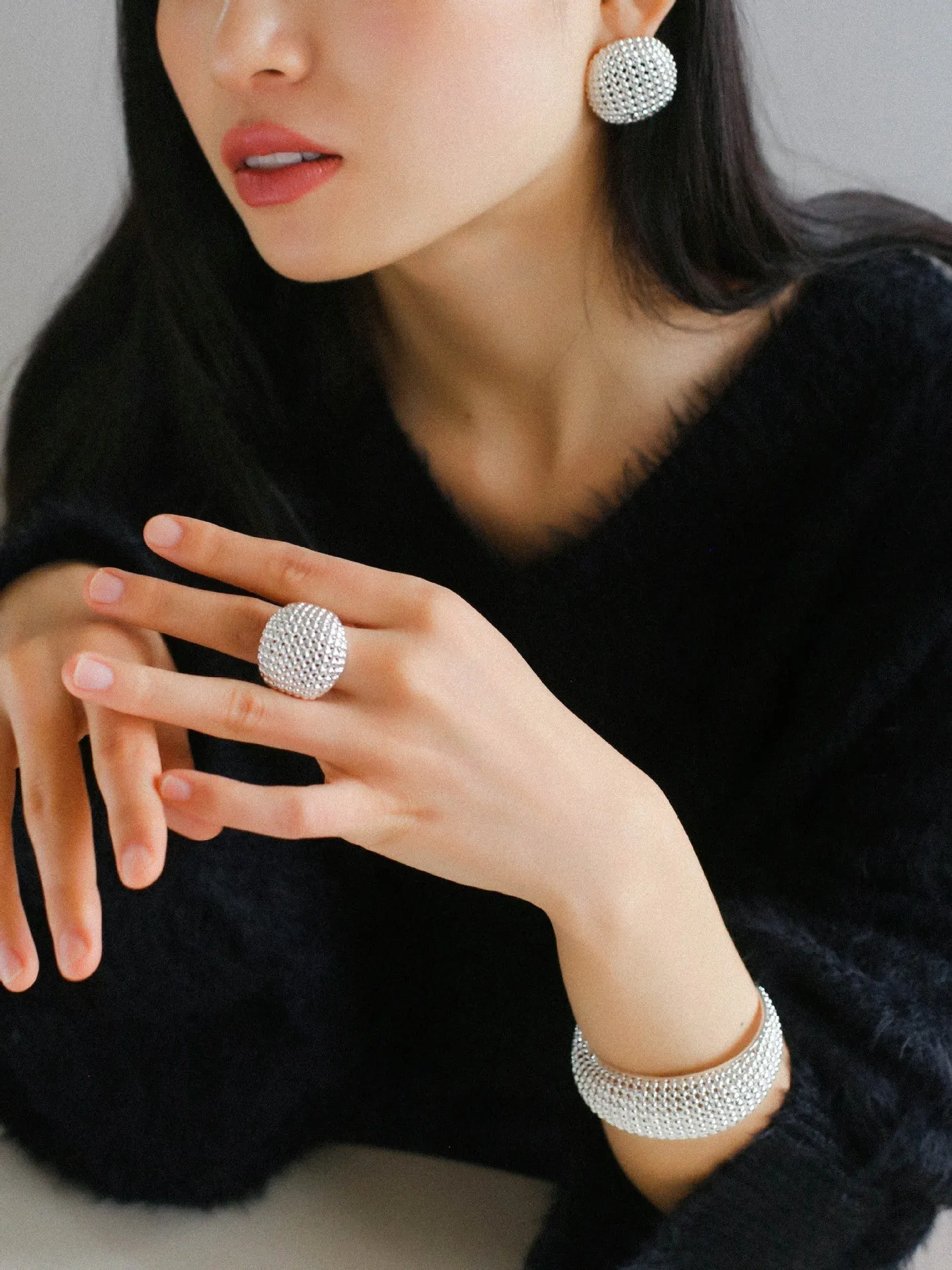 Fashionable Hollow Half Sphere Bangle