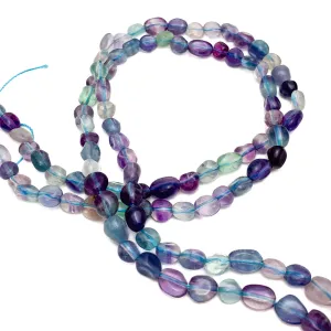 Fluorite Multi Small Smooth Pebbles Bead Strand