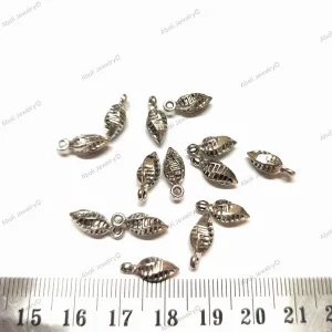 German silver bud motif afghan jewellery dangles jhumki 13 x 5 mm dangle charms latkan metal beads GSDB09 10 gm