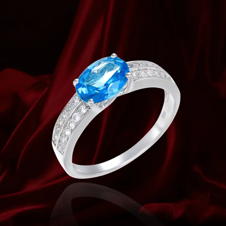 Glamorous Passion Topaz Ring with Natural White Topaz