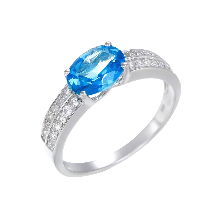 Glamorous Passion Topaz Ring with Natural White Topaz