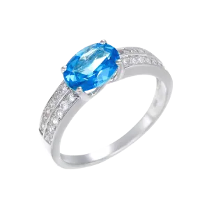 Glamorous Passion Topaz Ring with Natural White Topaz