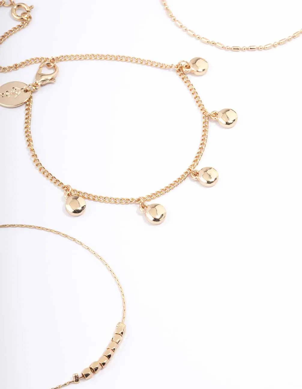 Gold Cross Anklet & Bracelet 4-Pack