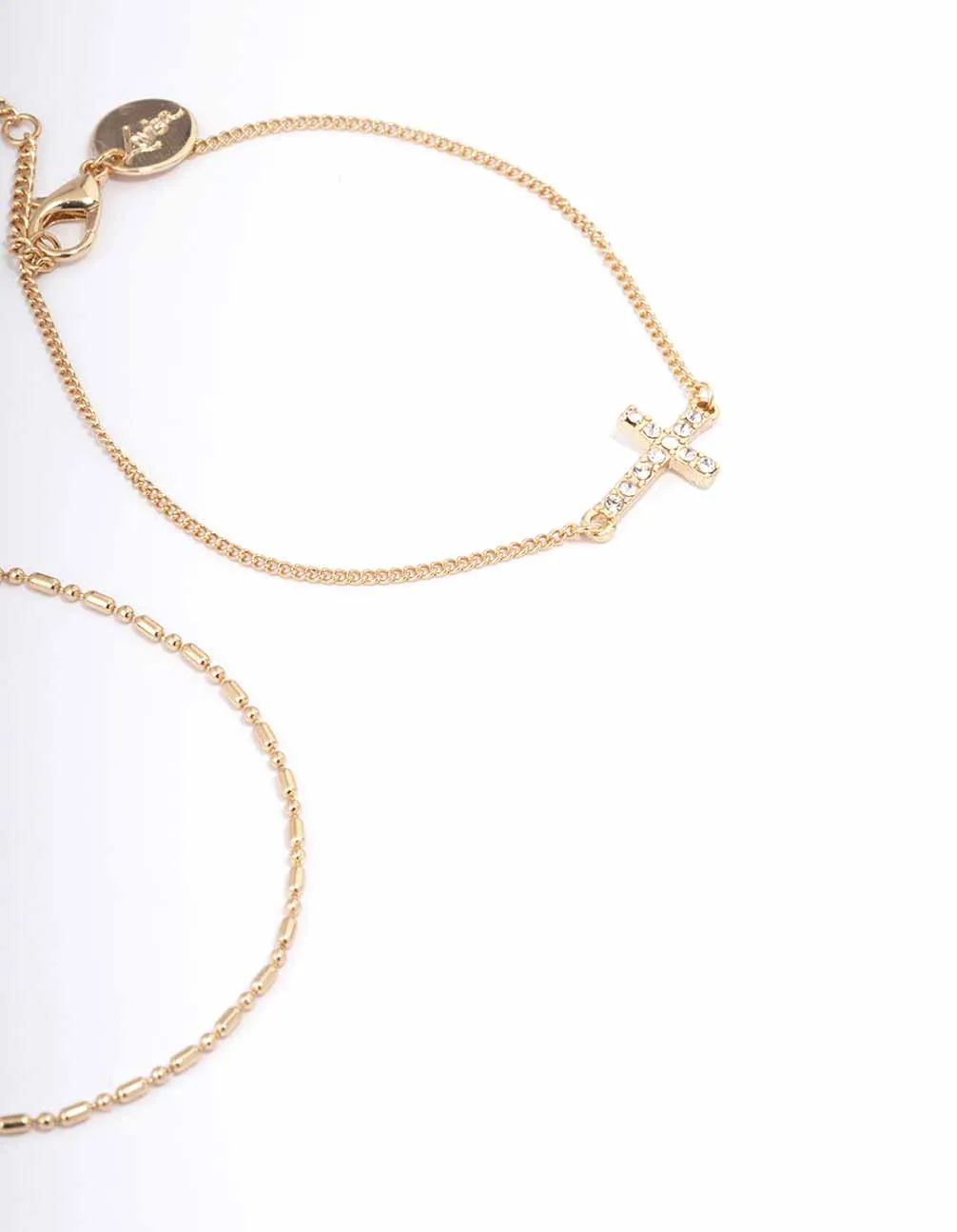 Gold Cross Anklet & Bracelet 4-Pack