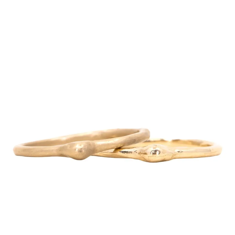 Gold Dewdrop Stacking Rings