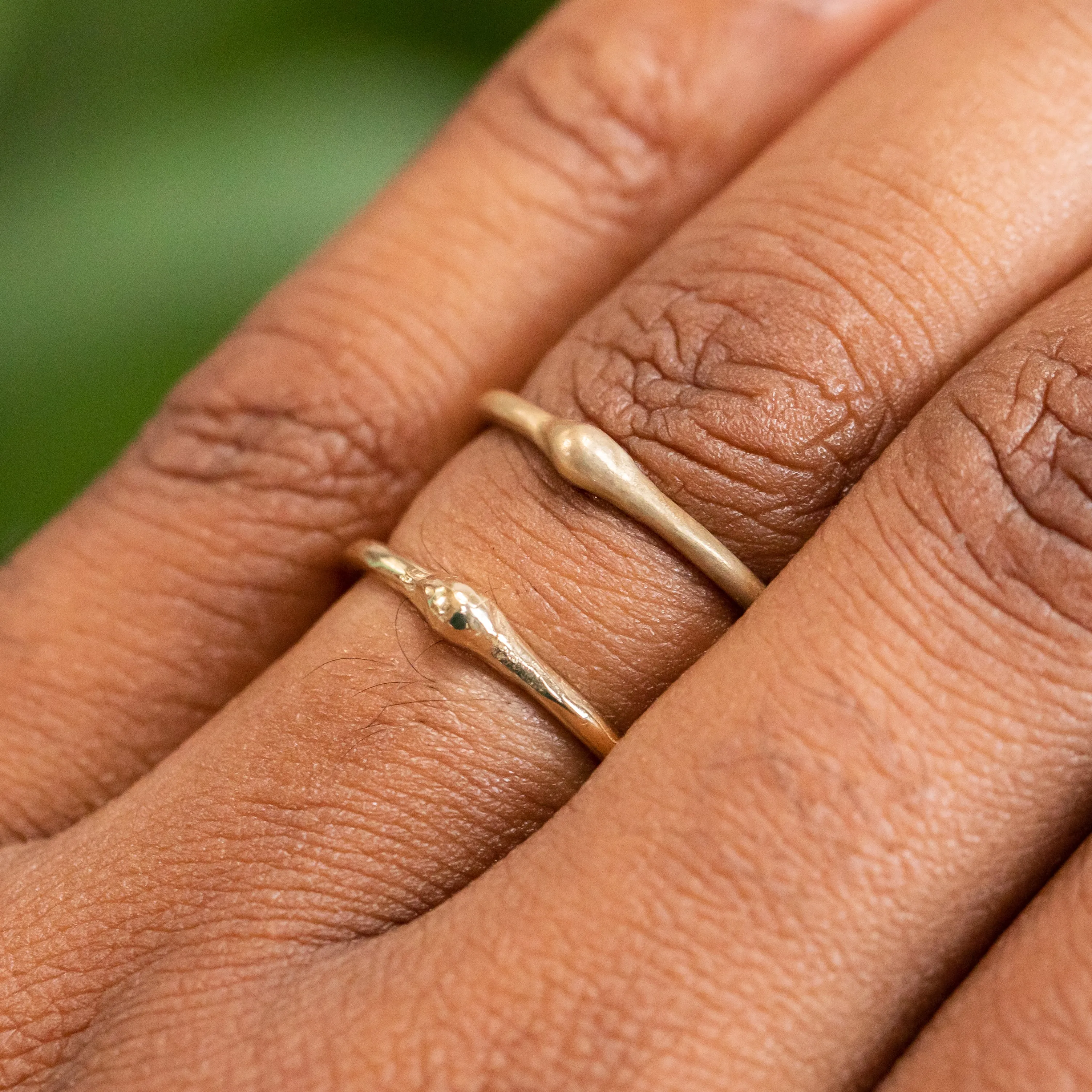 Gold Dewdrop Stacking Rings