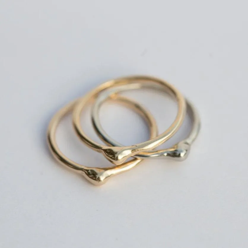 Gold Dewdrop Stacking Rings