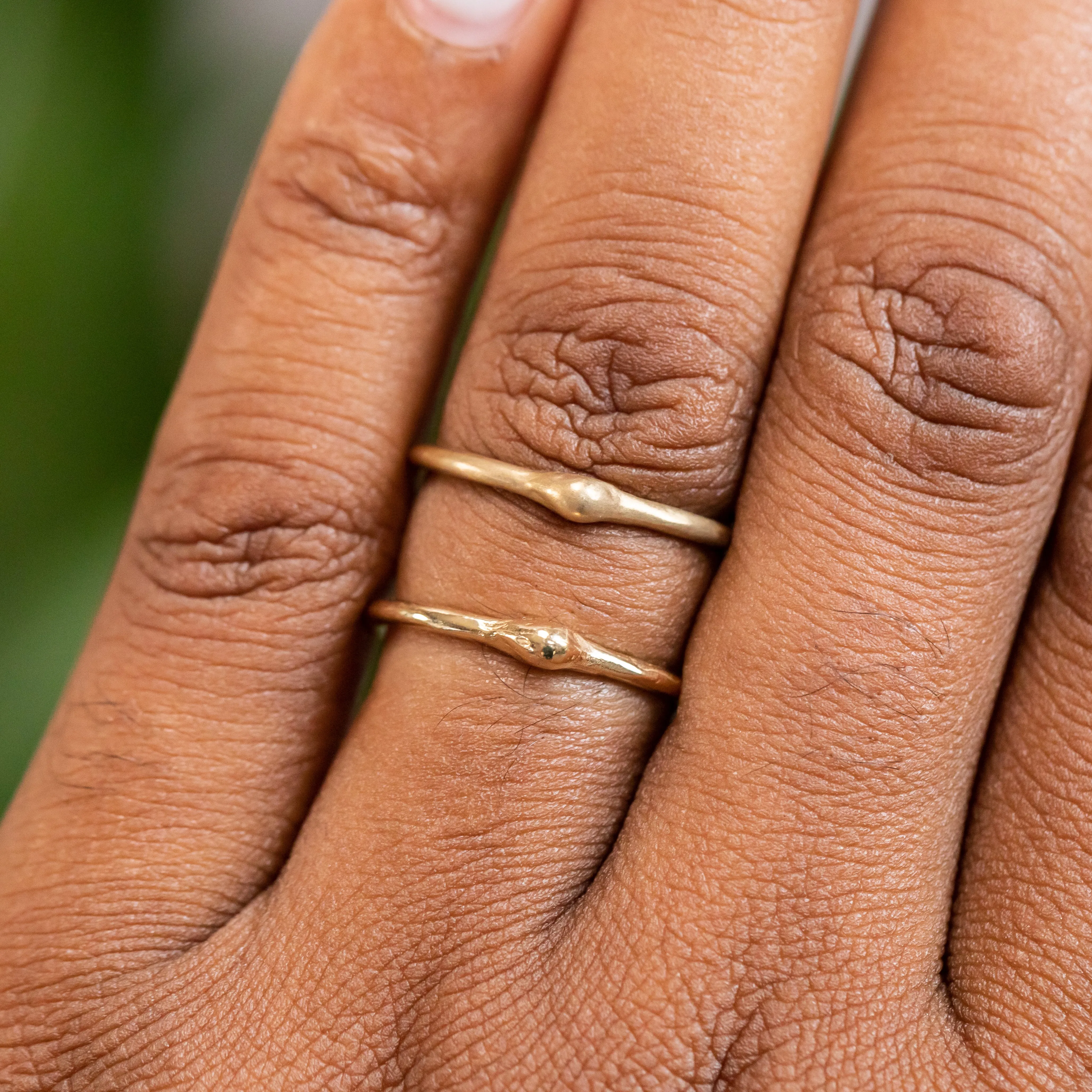 Gold Dewdrop Stacking Rings