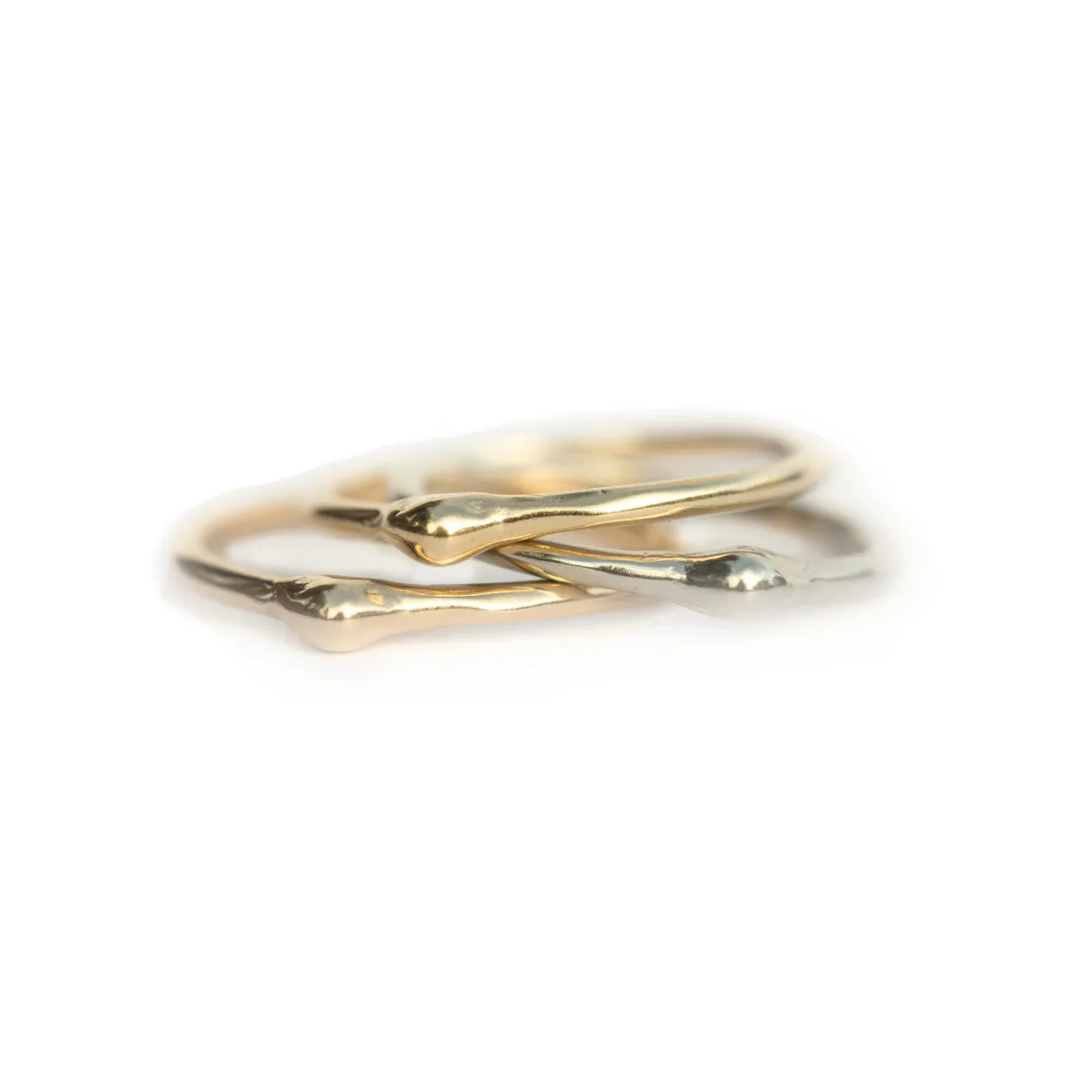 Gold Dewdrop Stacking Rings