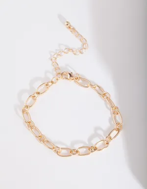 Gold Oval Link Bracelet