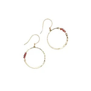 Gold Phoebe Garnet Earrings