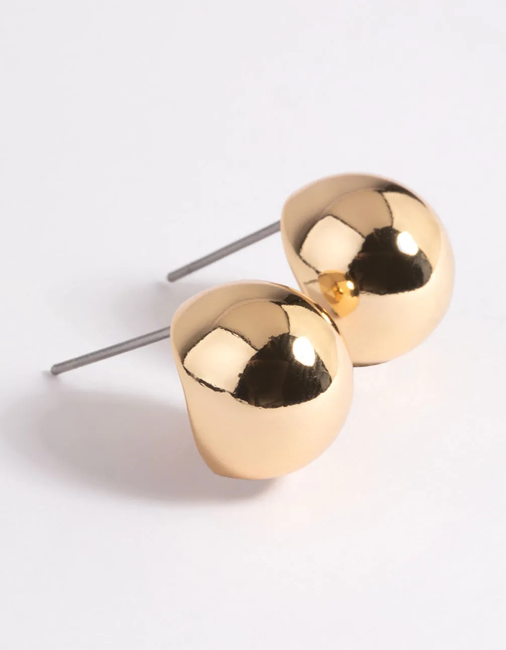 Gold Plated Brass Ball Stud Earrings