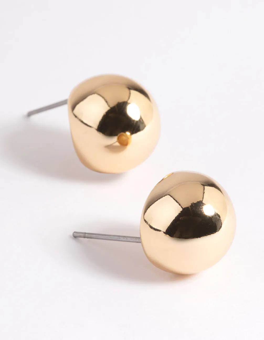 Gold Plated Brass Ball Stud Earrings