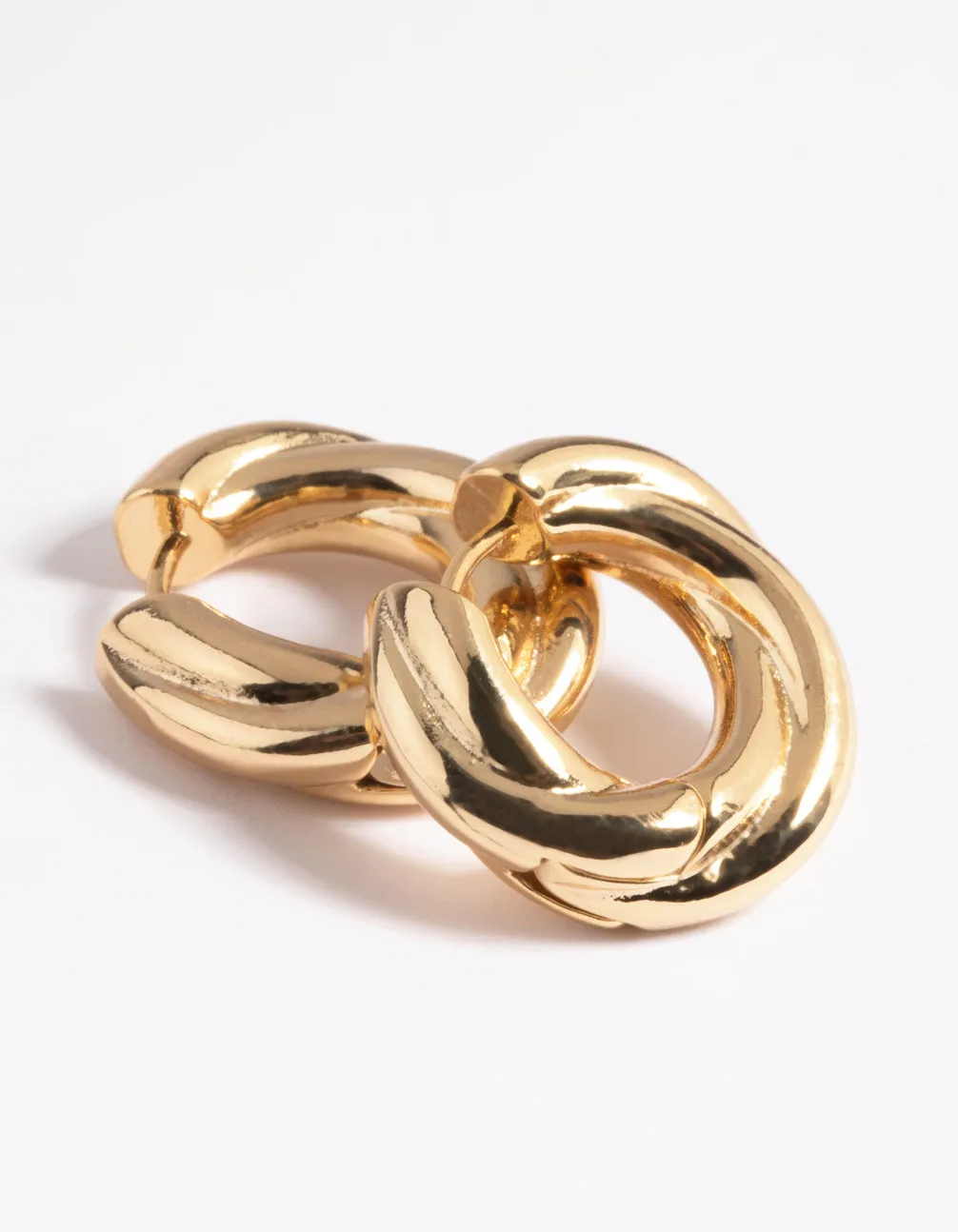 Gold Plated Brass Chubby Hoop Earrings