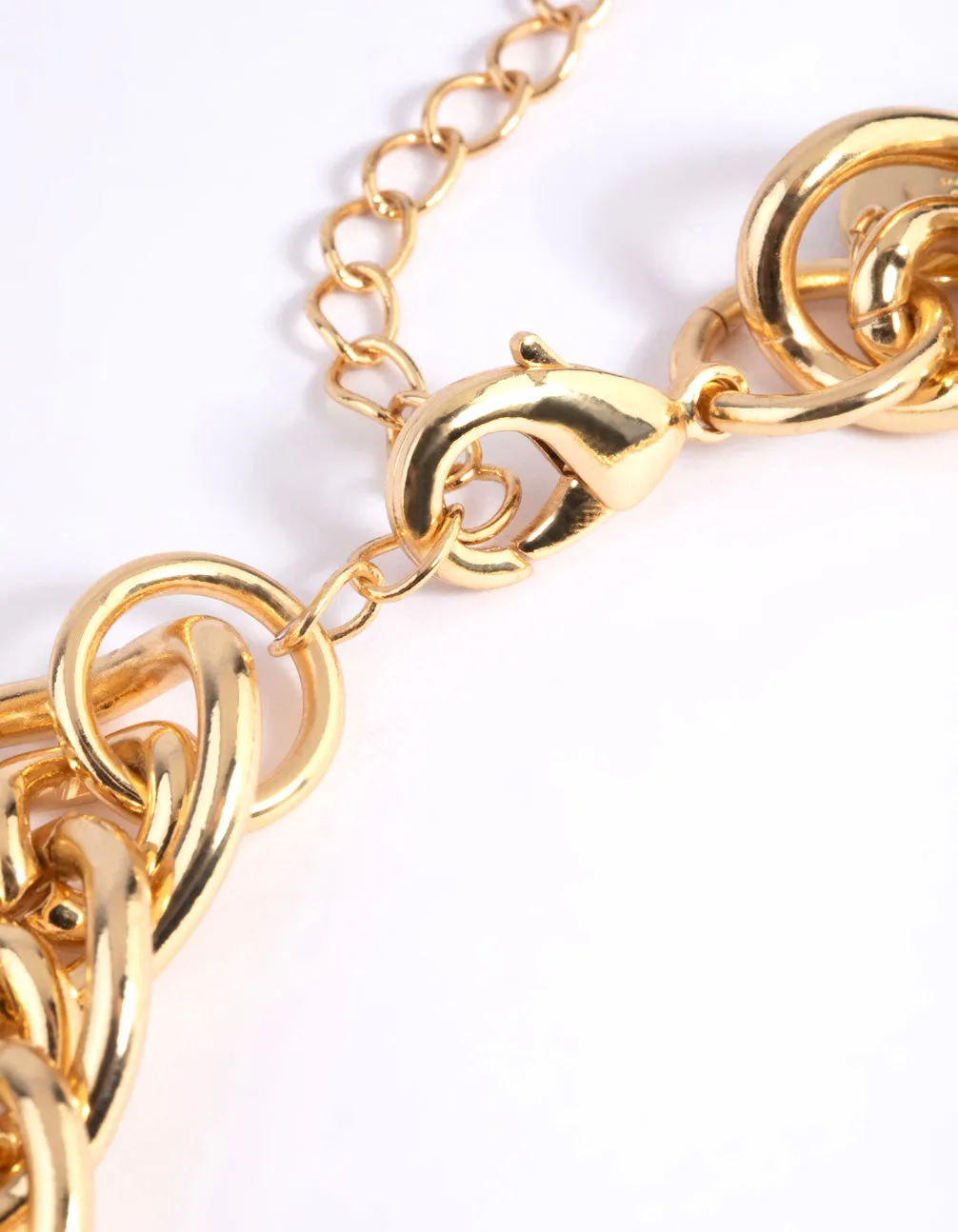 Gold Plated Brass Chunky Link Chain Necklace