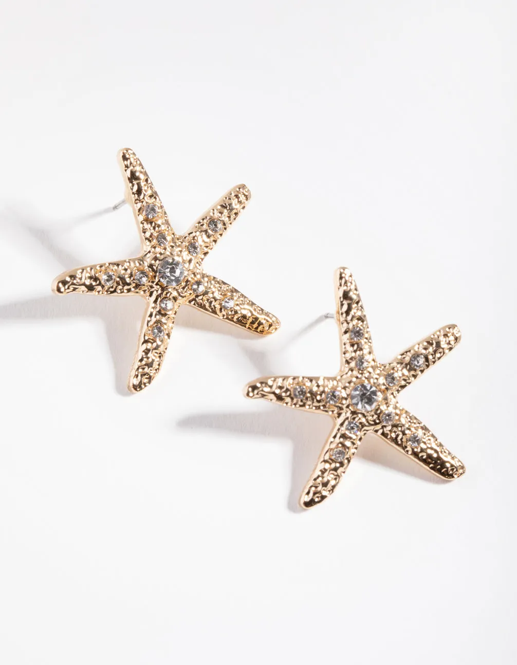 Gold Star Fish Stone Earrings