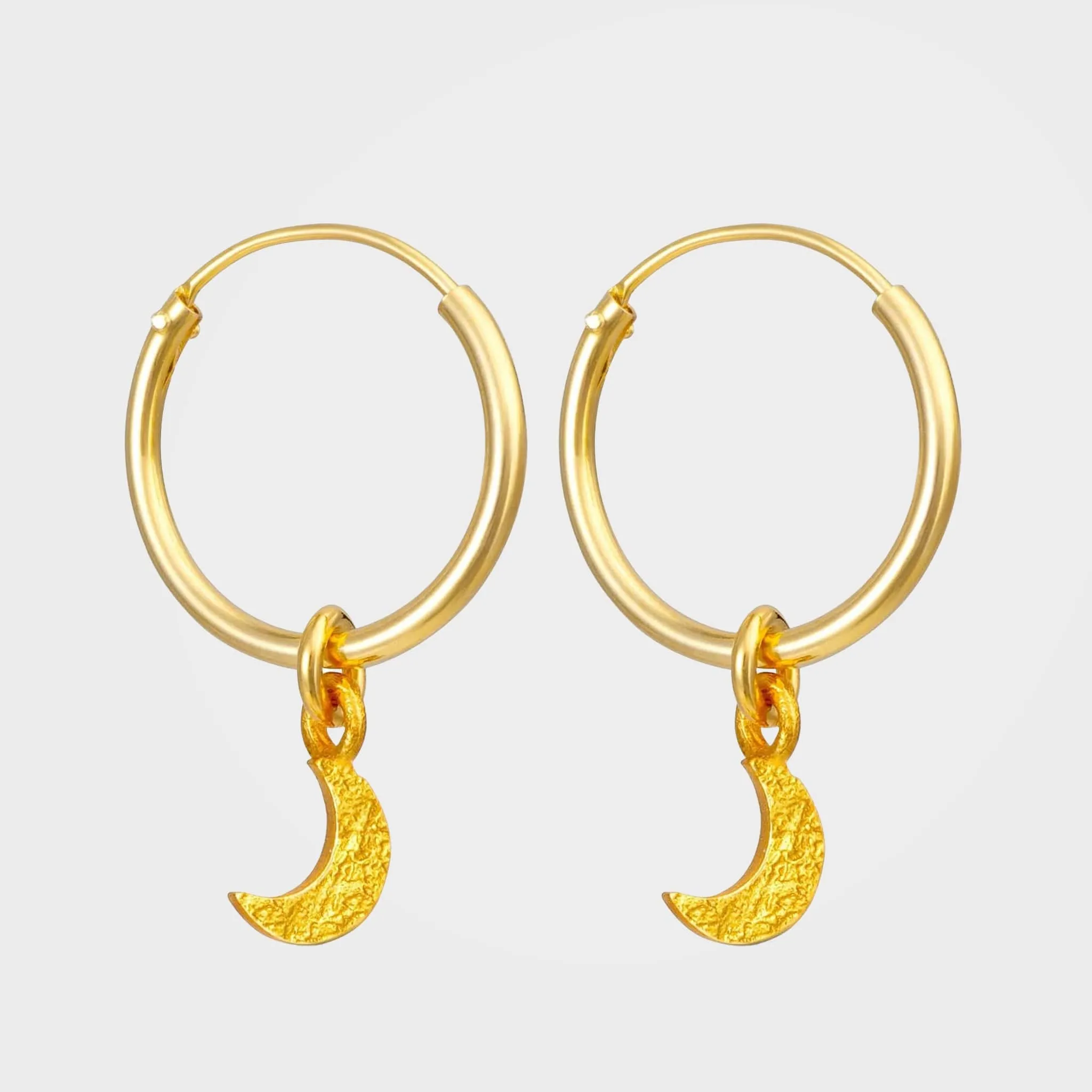 Gold Star Moon Charm Earrings | By Lunar James