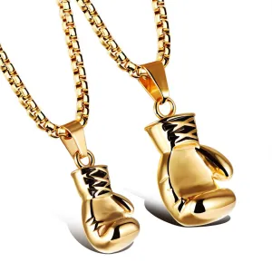 Gold/Black/Silver Plated Fashion Mini Boxing Glove Necklace Boxing Jewelry Stainless Steel Men Pendants Necklaces Jewelry