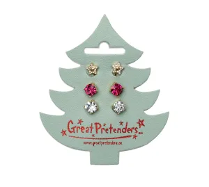 Great Pretenders Holiday Pleather Tree Clip on Earring Set