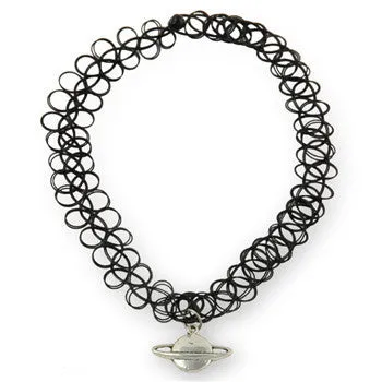 Handmade Hot Selling Vintage Stretch Tattoo Choker Necklace Gothic Punk Grunge Henna Elastic with Choker Pendant Necklaces