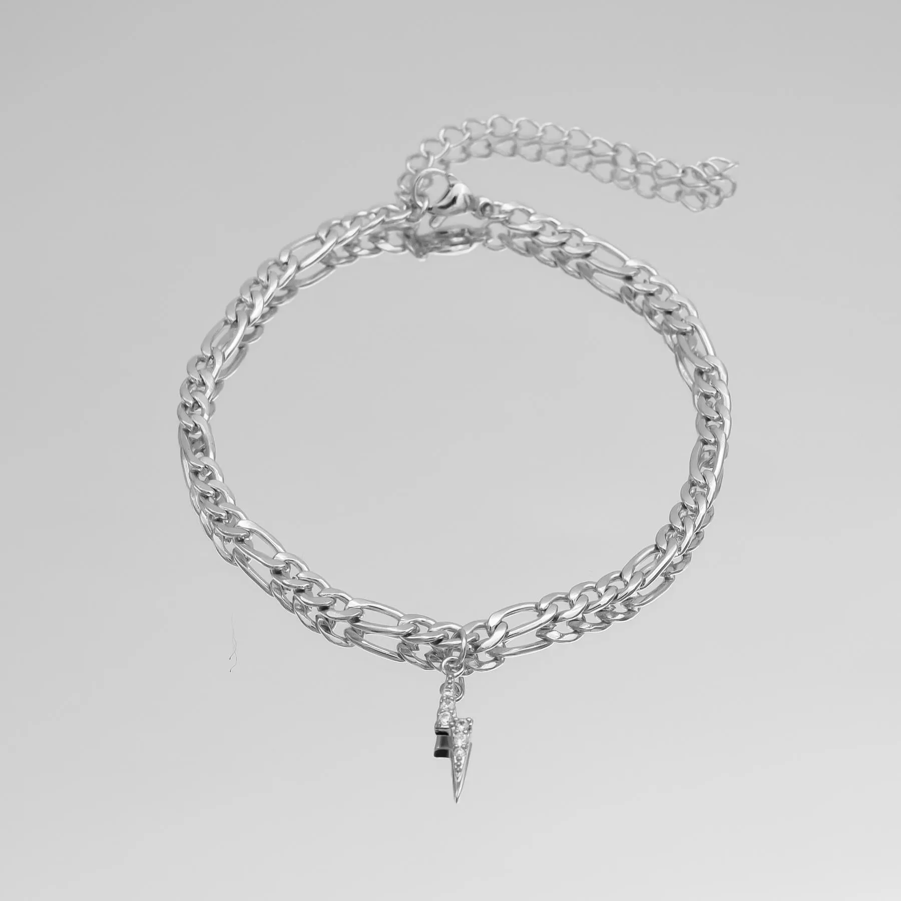 ICY Lightning Bolt Figaro Anklet