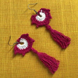 Indiva Handmade Crochet Pink Earrings