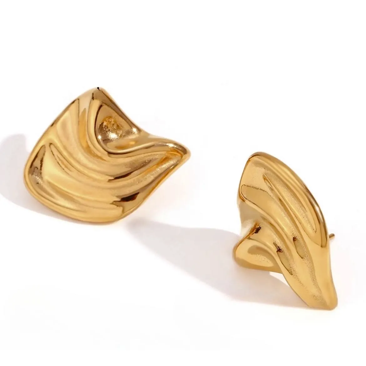 Irregular Statement Wave Chunky Stud Earrings