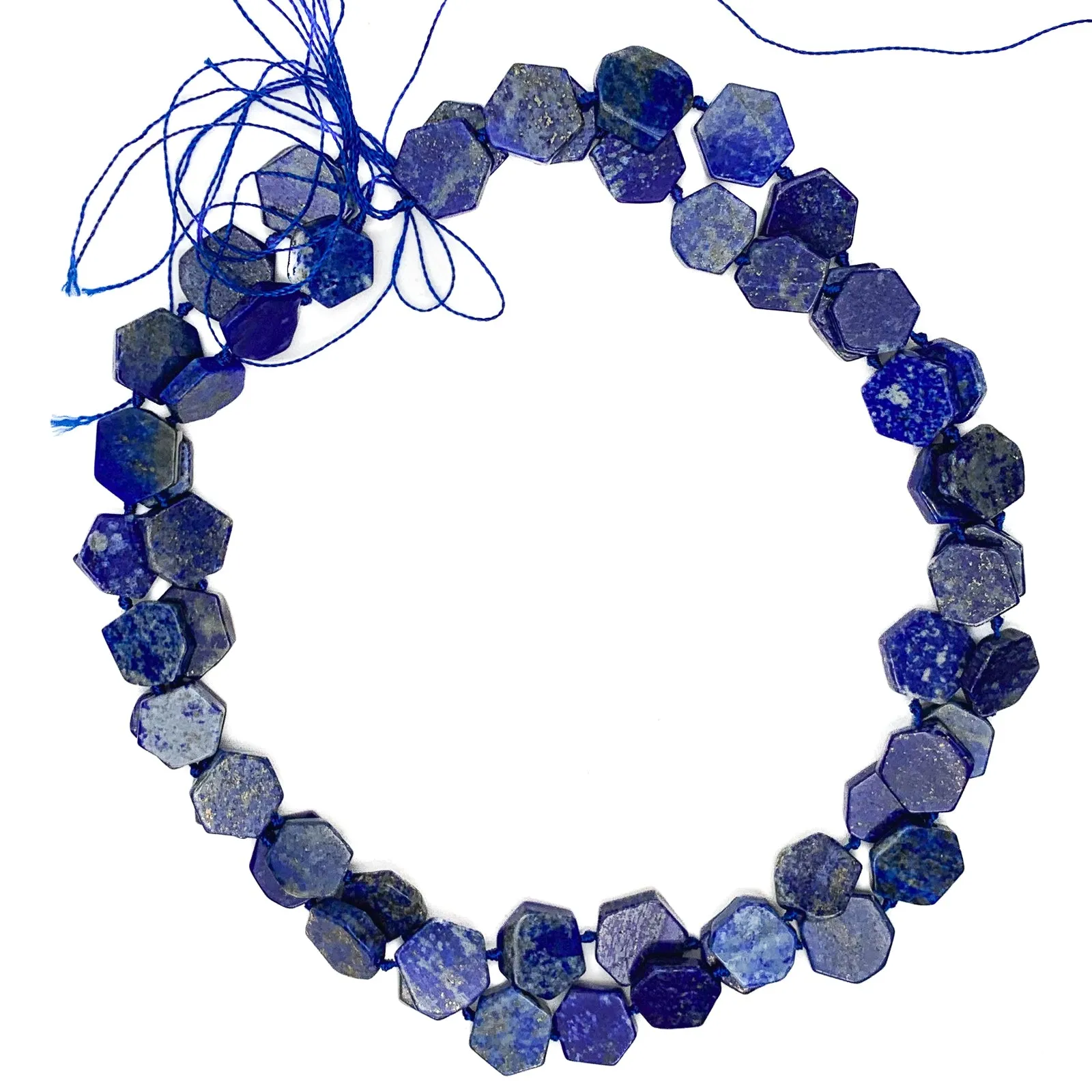 Lapis Lazuli Hexagon Coins Bead Strand