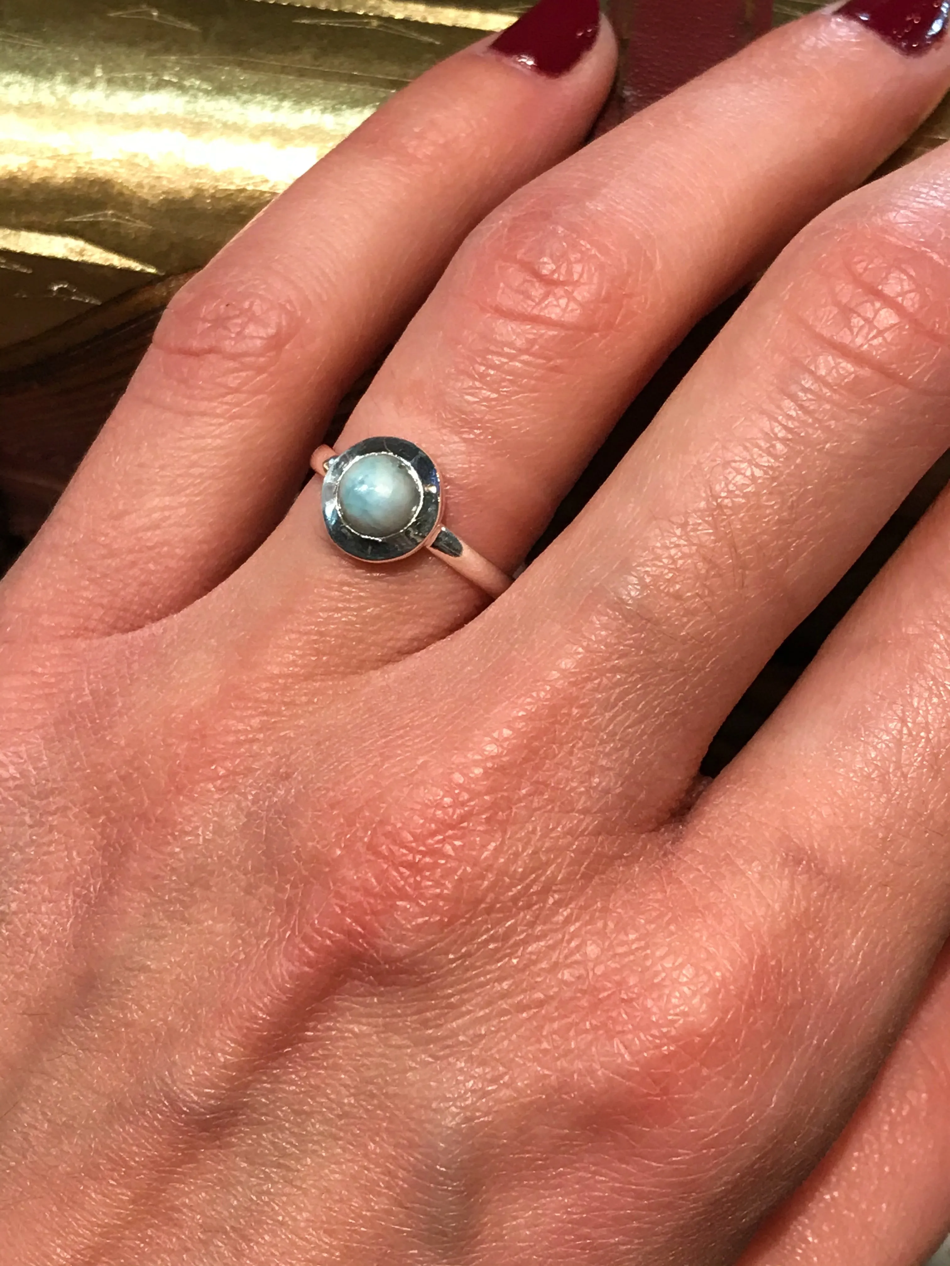 Larimar Calix Ring