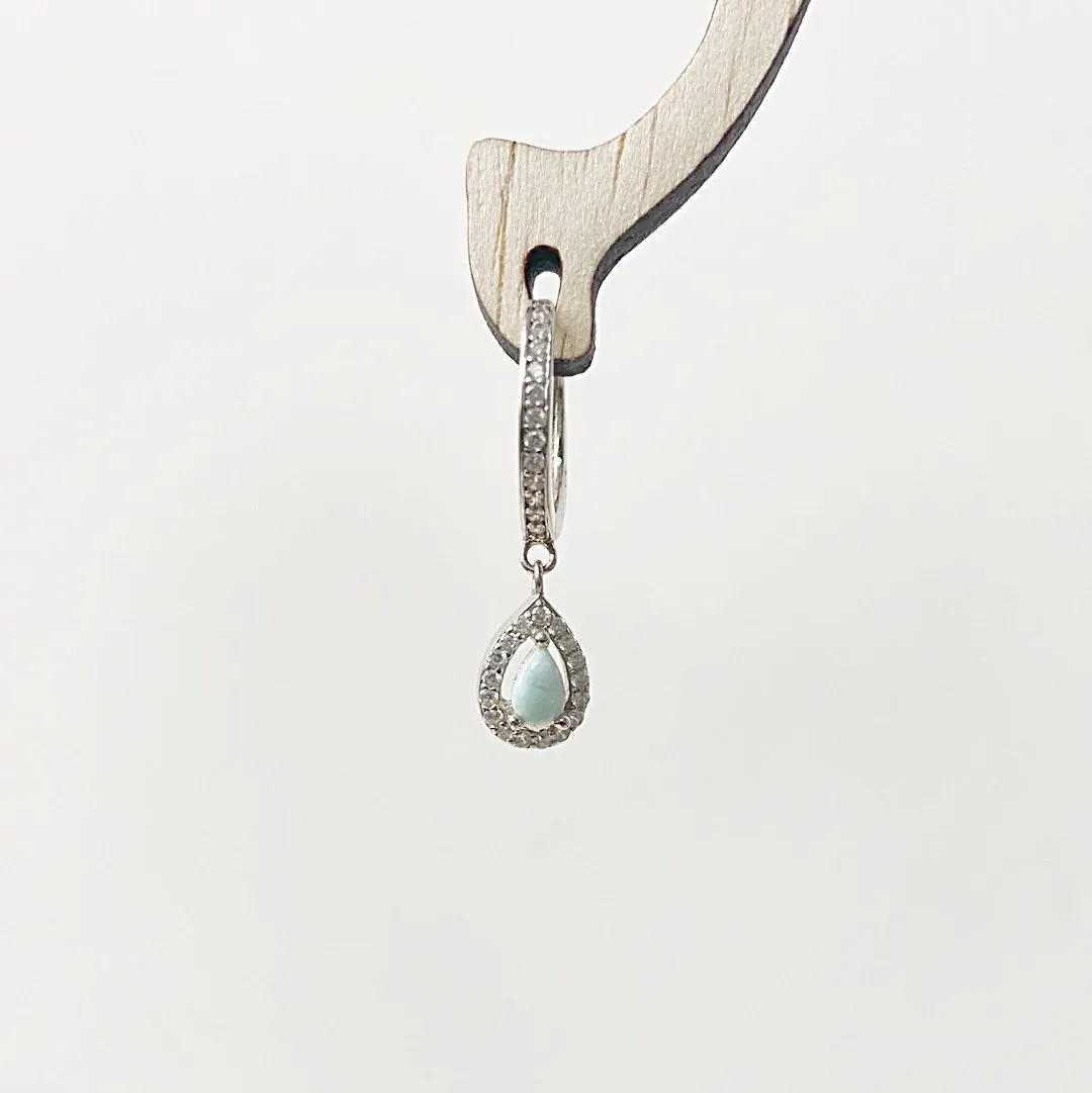 Larimar Teardrop Earrings and Necklace Set