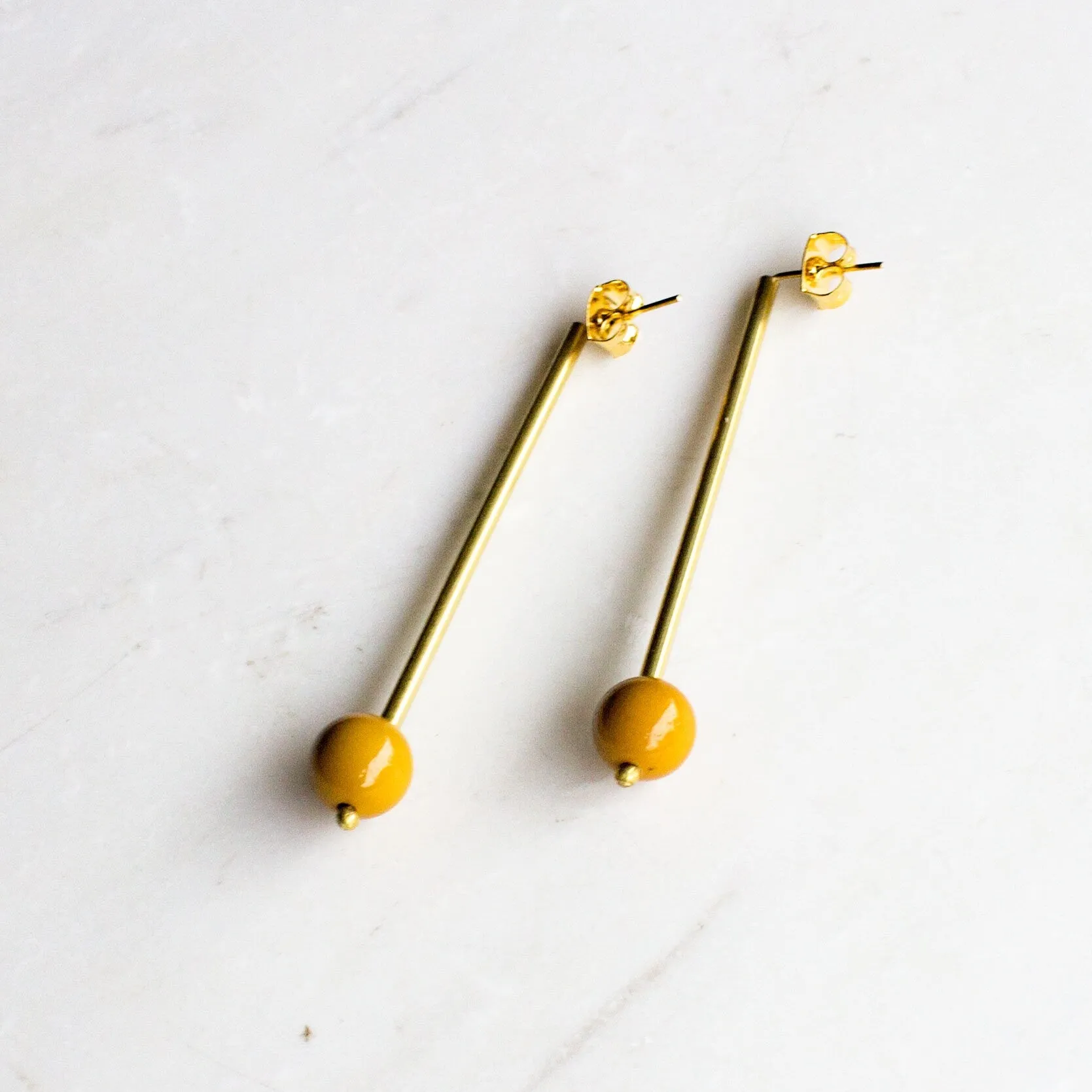 Long Gold and Yellow Drop Earrings