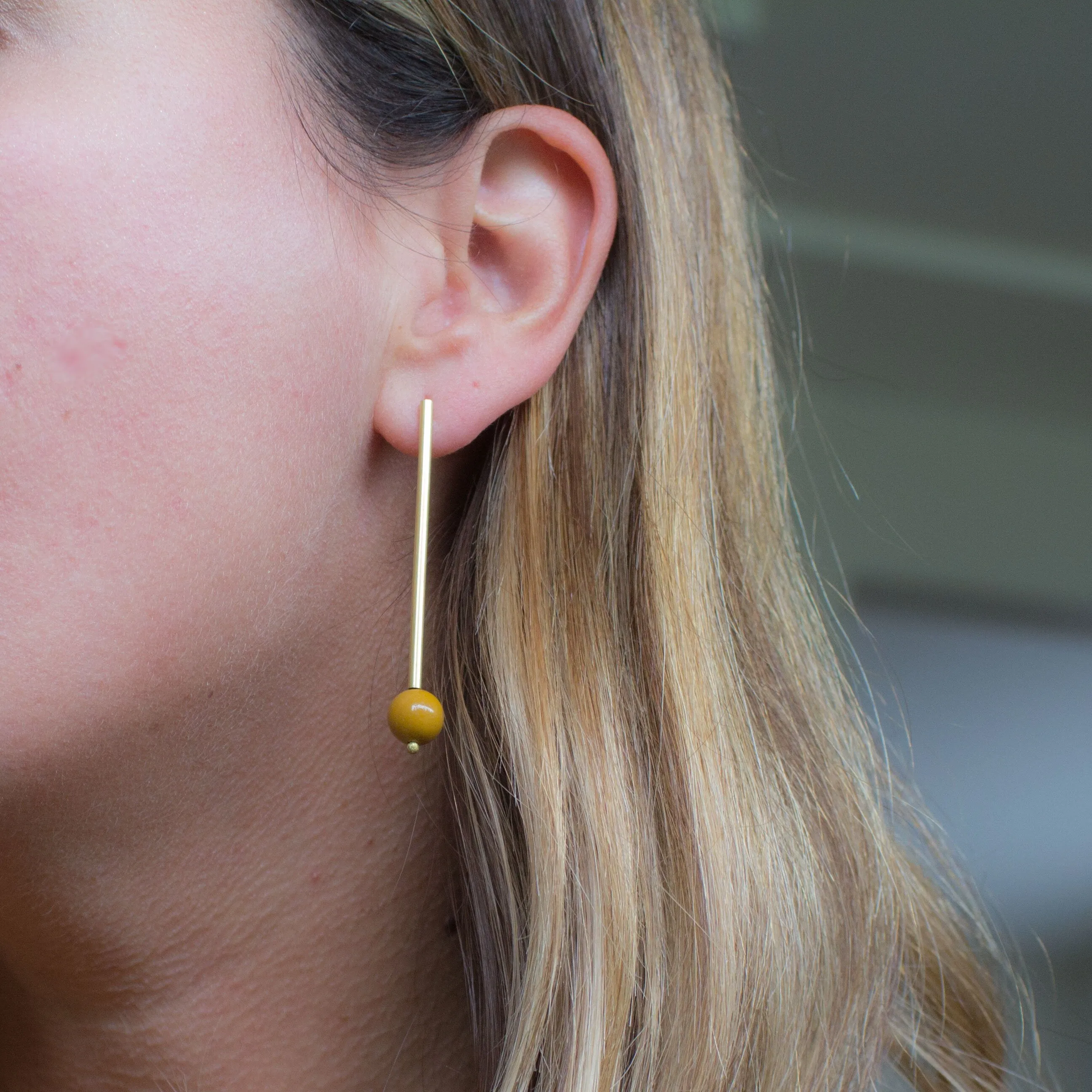 Long Gold and Yellow Drop Earrings