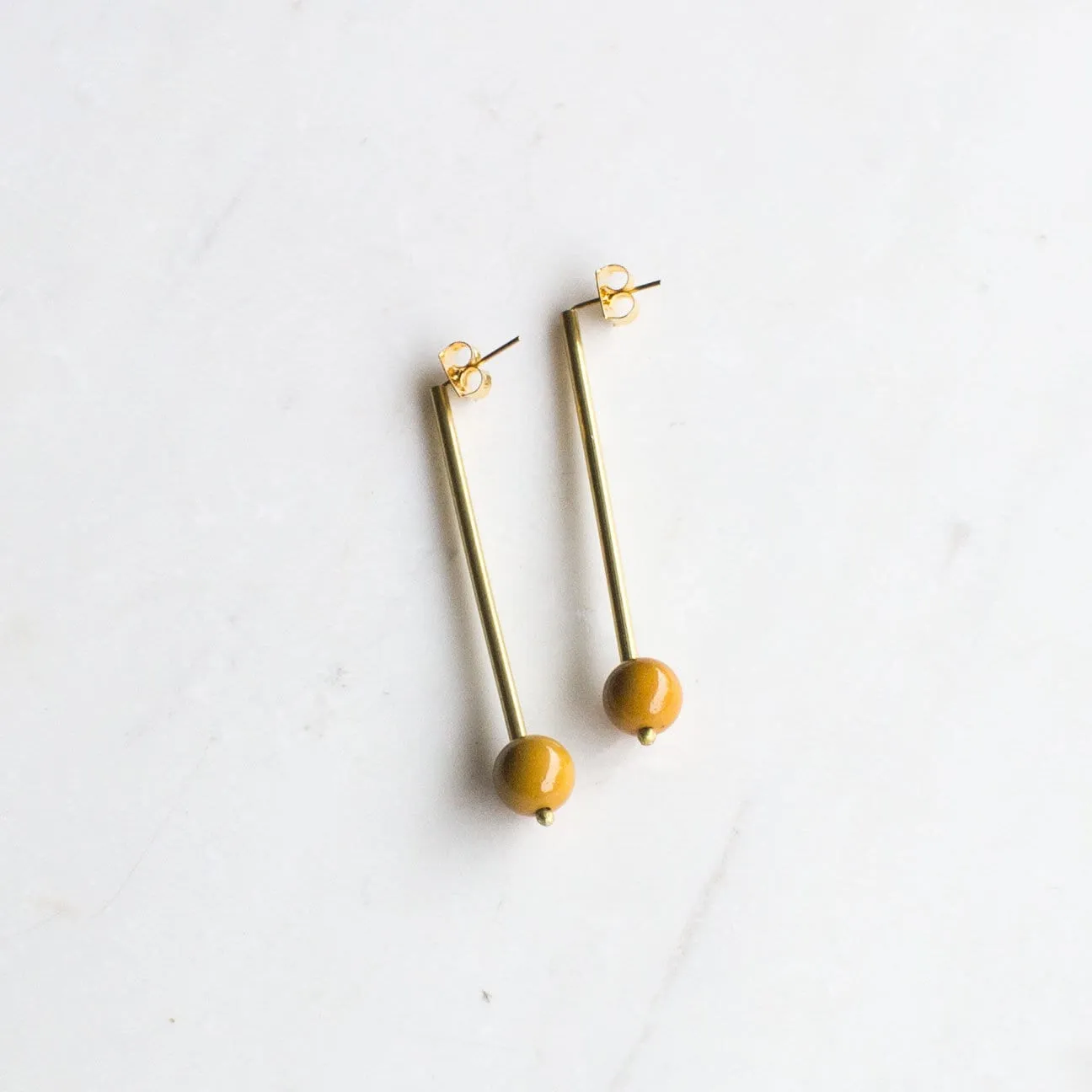 Long Gold and Yellow Drop Earrings