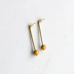 Long Gold and Yellow Drop Earrings