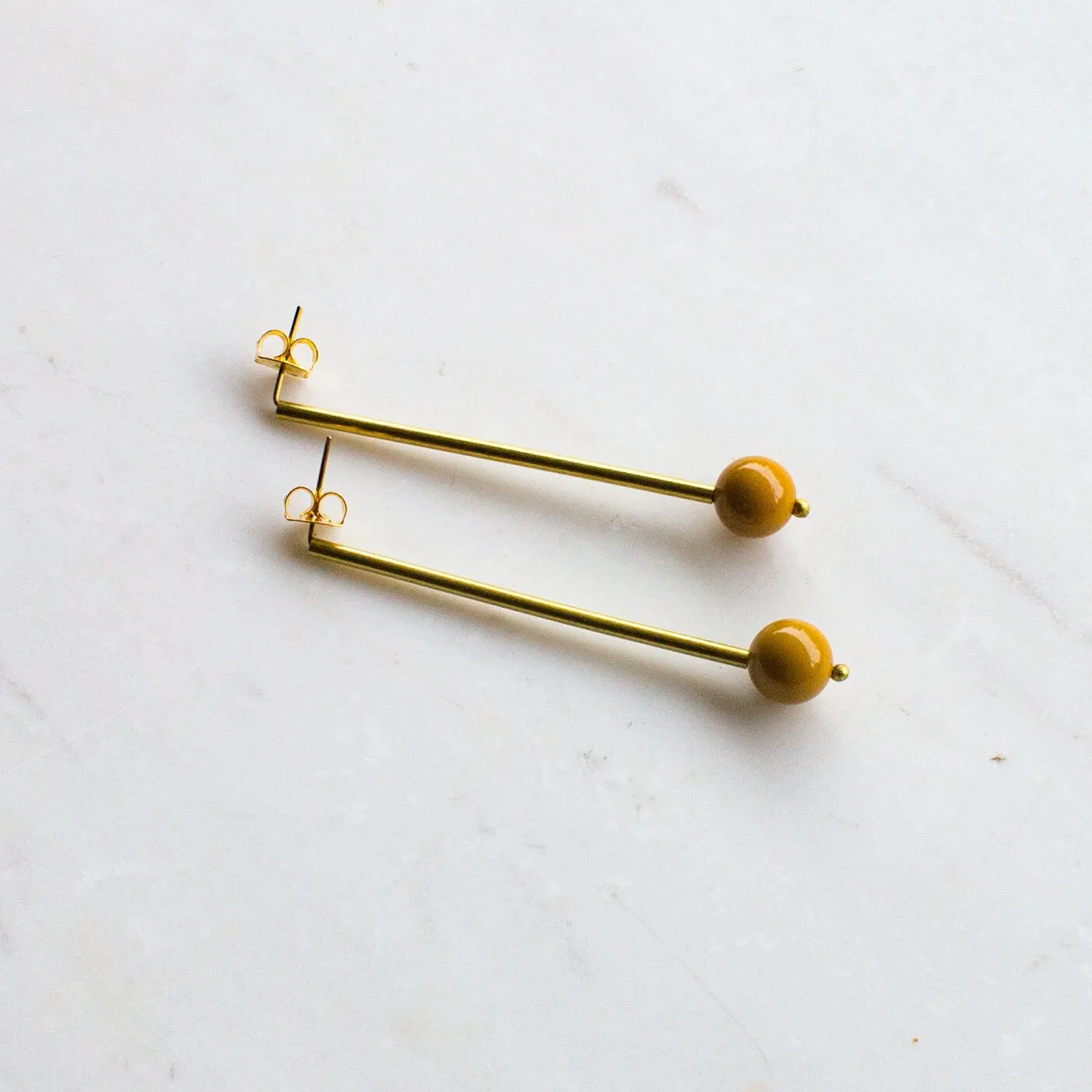 Long Gold and Yellow Drop Earrings