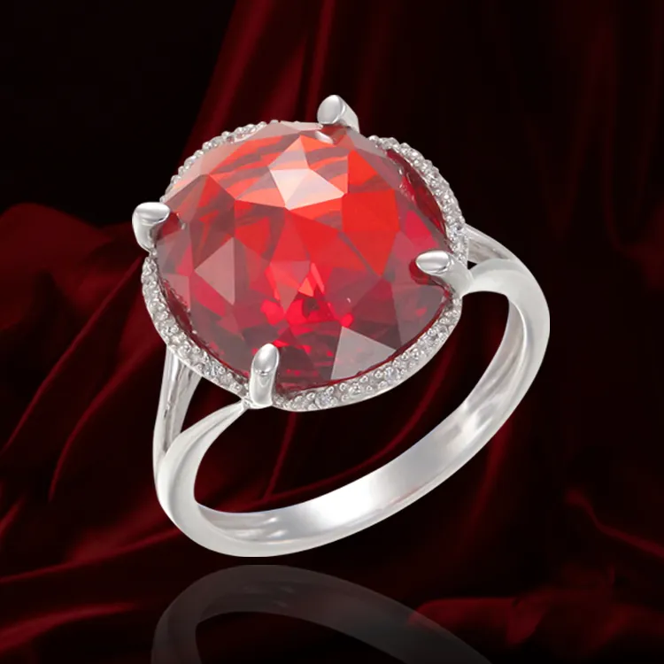 Luscious Cocktail Ring with Red CZ