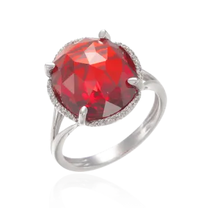 Luscious Cocktail Ring with Red CZ