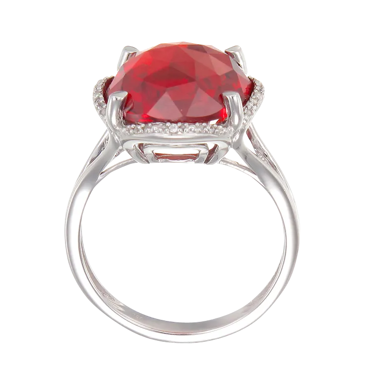 Luscious Cocktail Ring with Red CZ