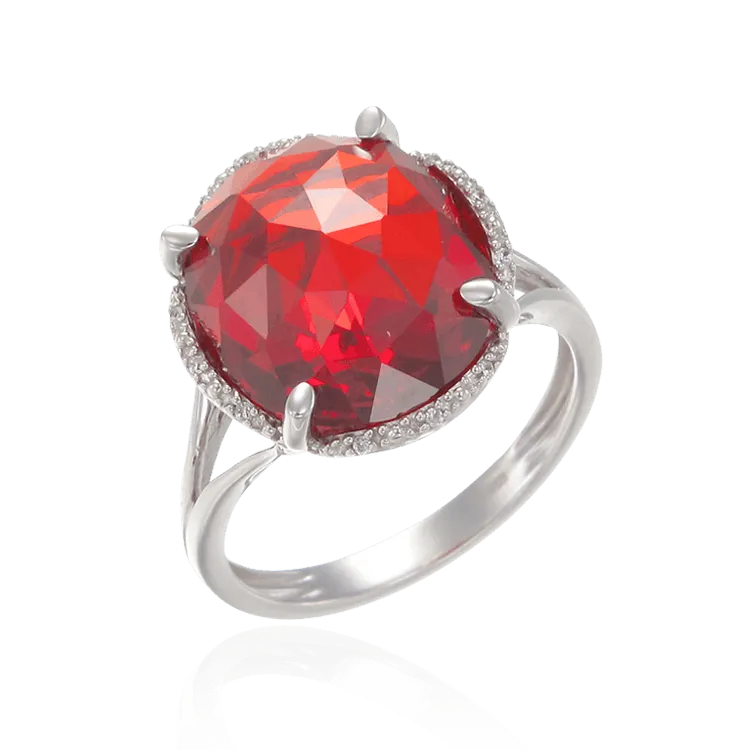 Luscious Cocktail Ring with Red CZ