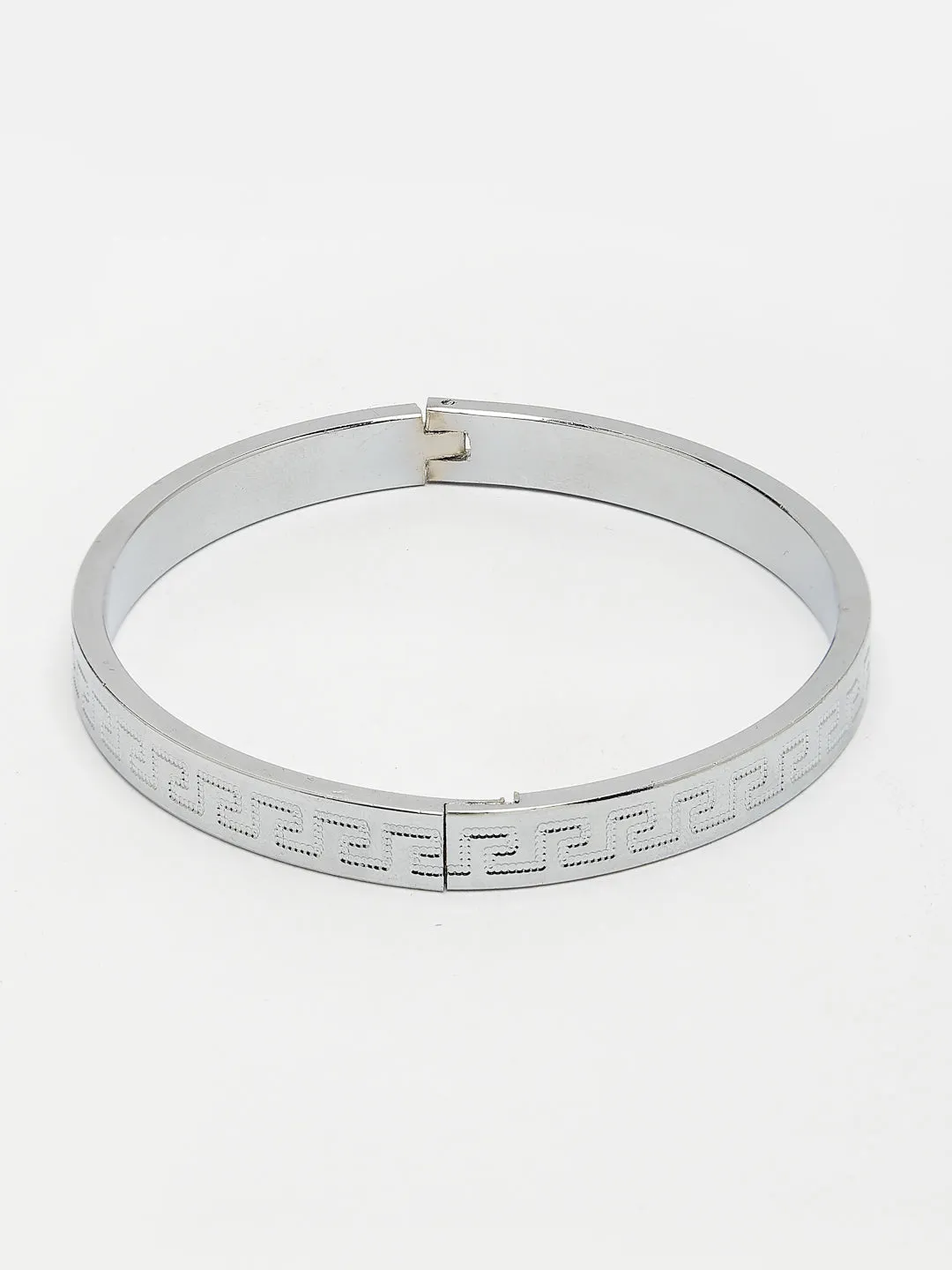 Men's Silver-Plated Stainless Steel Kada Bracelet - NVR