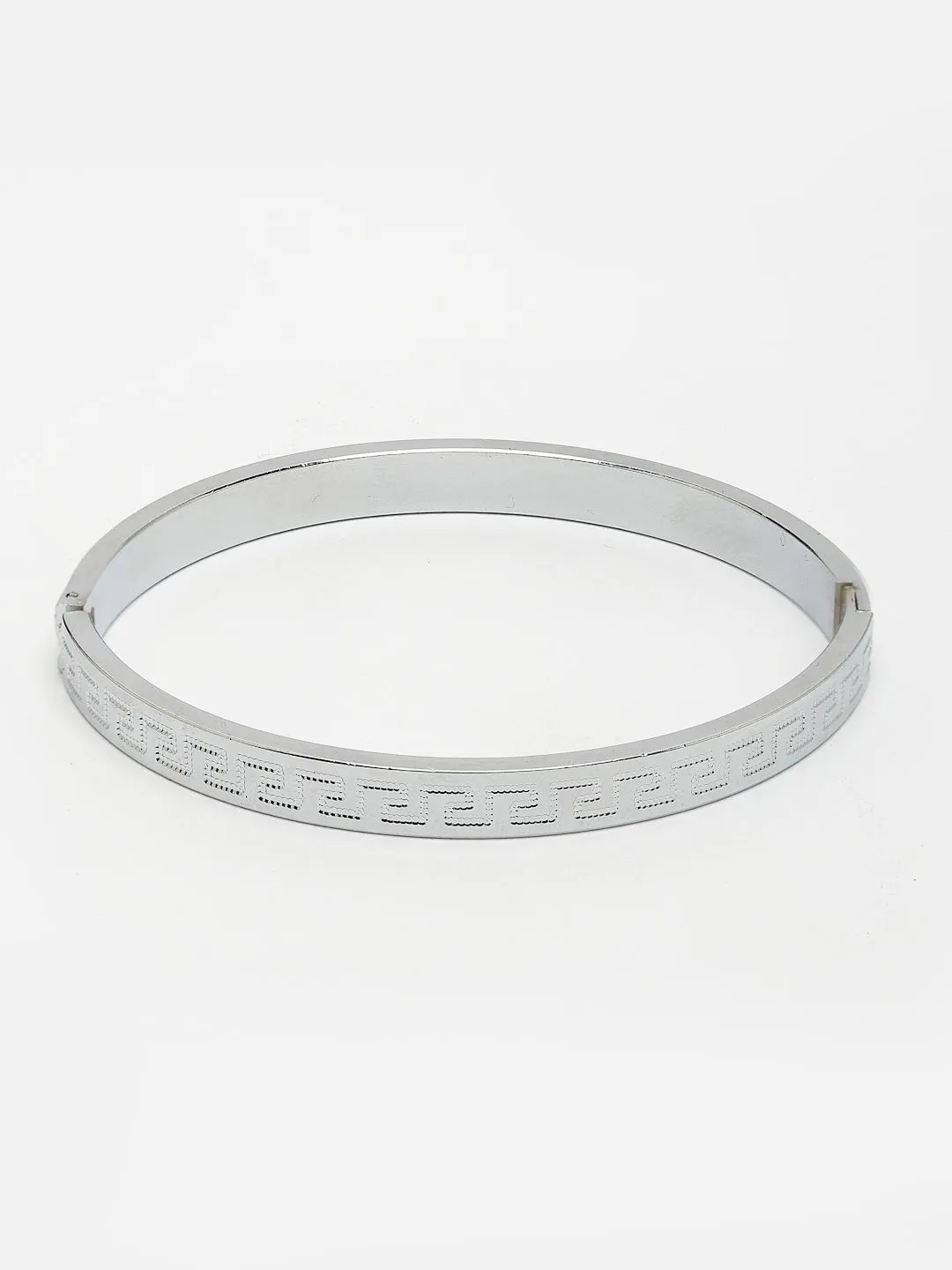 Men's Silver-Plated Stainless Steel Kada Bracelet - NVR