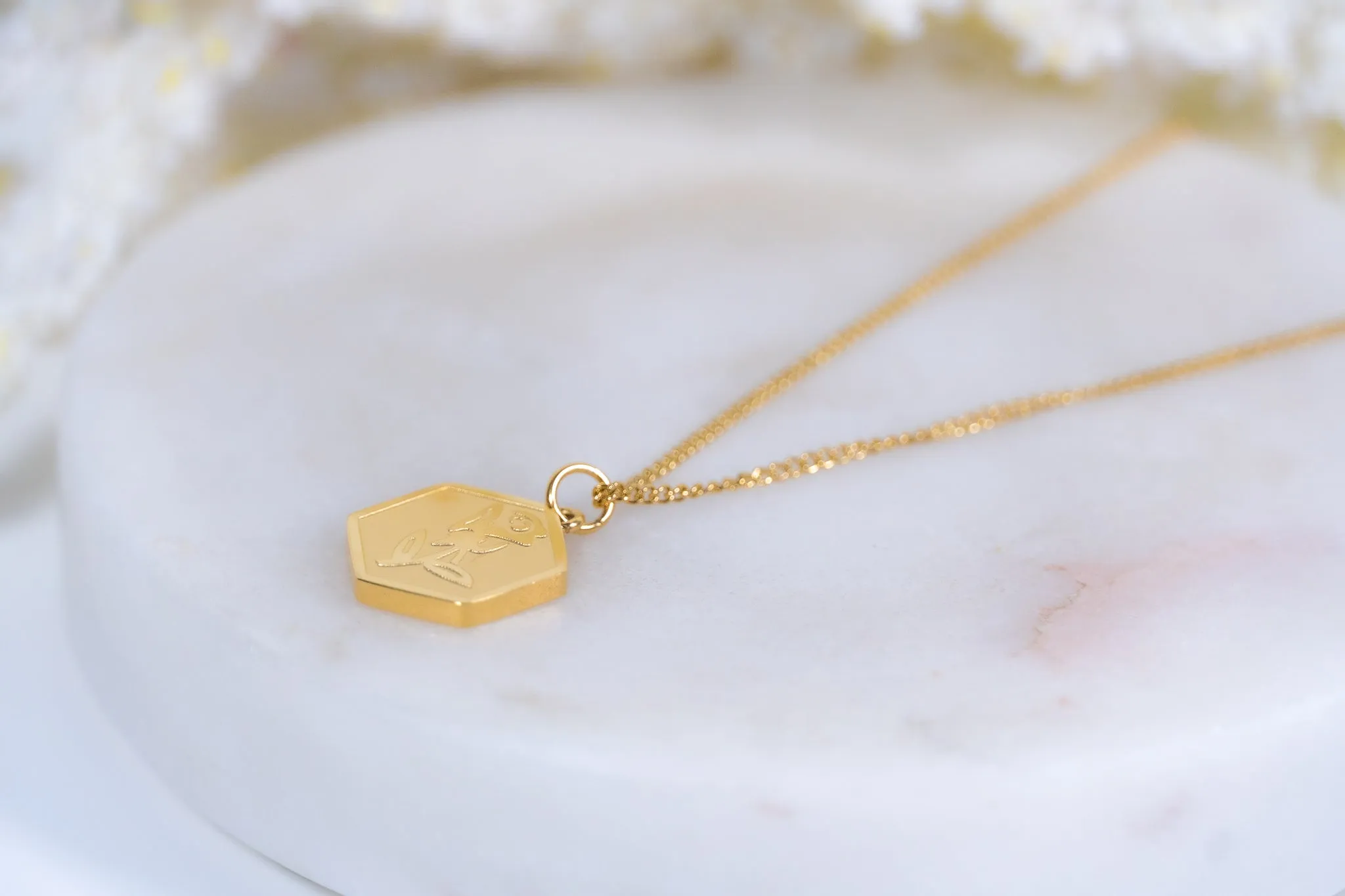 Modern Hex Rose Necklace